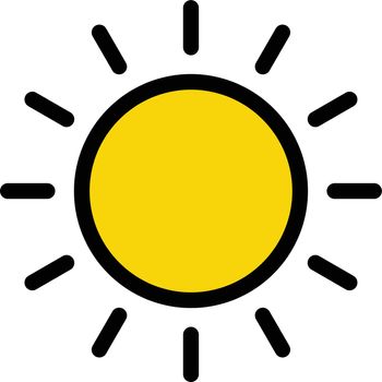 sun vector line colour icon