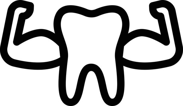 strong teeth vector thin line icon