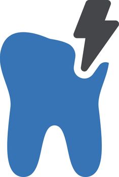teeth pain vector glyph colour icon