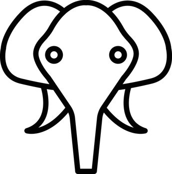 elephant vector thin line icon