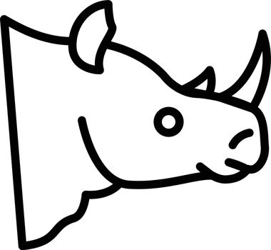 rhinoceros vector thin line icon