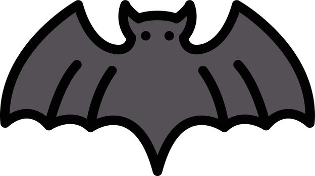 bat vector line colour icon