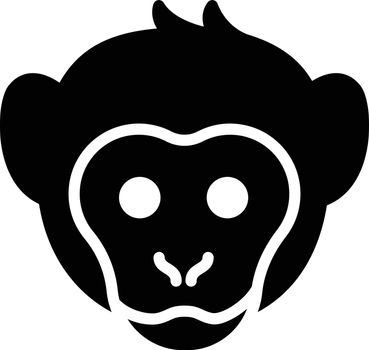 monkey vector glyph flat icon