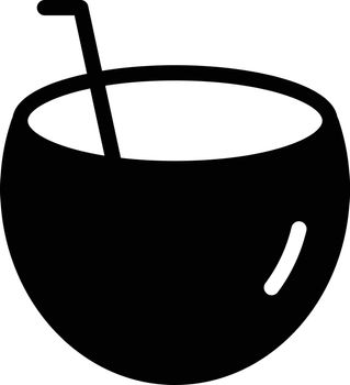 coconut drink vector glyph flat icon