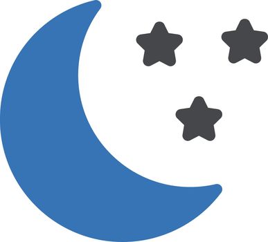moon stars vector glyph colour icon