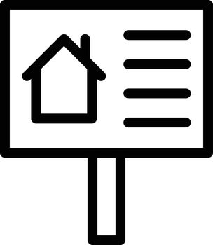 real estate board vector thin line icon