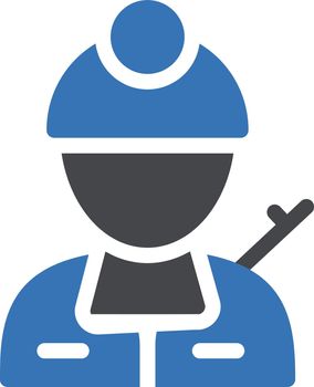 worker vector glyph colour icon