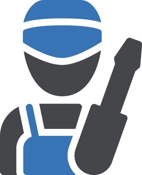 electrical man vector glyph colour icon