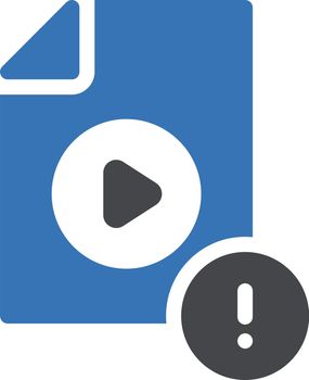 video file error vector glyph colour icon