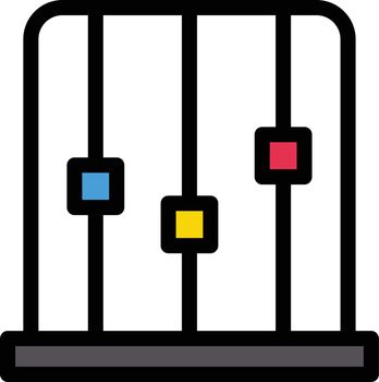 abacus vector colour line icon