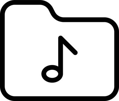 folder music vector thin line icon