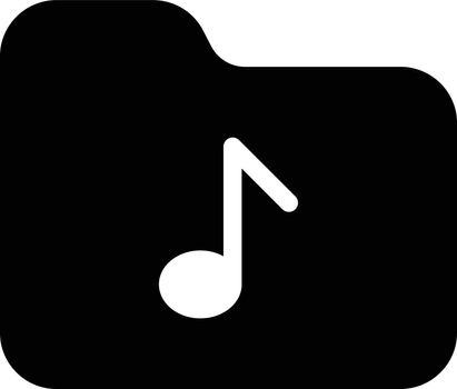 folder music vector glyph flat icon