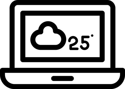 laptop weather vector thin line icon