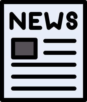 news paper vector line colour icon