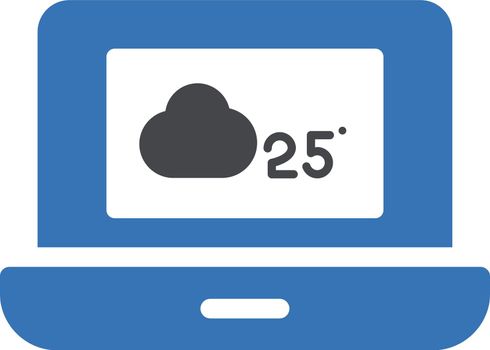 laptop weather vector glyph colour icon