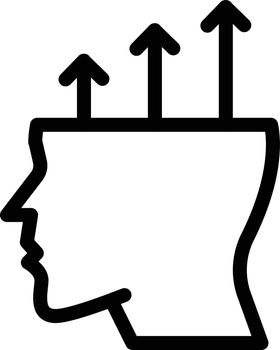 mind growth vector thin line icon