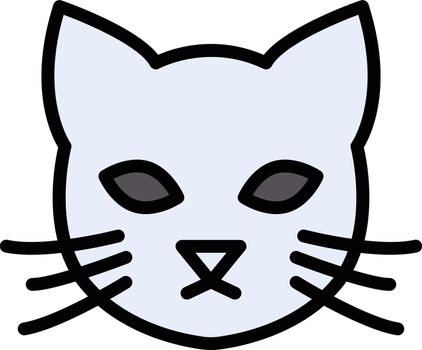 cat vector line colour icon