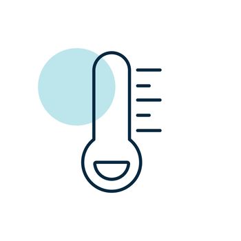 Thermometer frost cold vector icon. Meteorology sign. Graph symbol for travel, tourism and weather web site and apps design, logo, app, UI