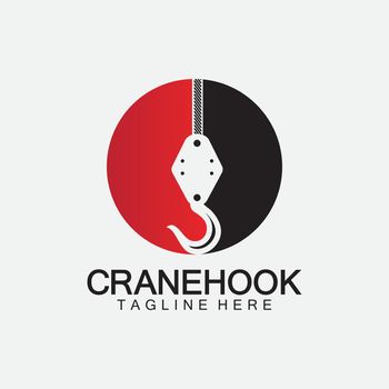 Crane hook logo icon vector illustration design  template