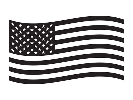 The American flag, The Stars and Stripes Red, White, and Blue Old Glory The Star-Spangled Banner United States (U.S.) flag. Black and white EPS Vector