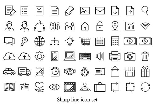 thin line sharp vector icons for web designing