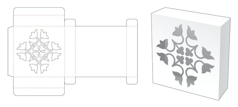 Rectangular tin box with luxury stencil die cut template
