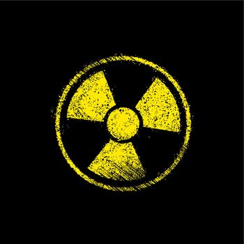 Grunge radiation symbol (toxic sign) vector illustration
