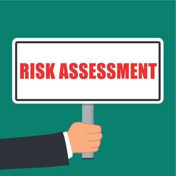 Illustration of risk assessment sign flat concept