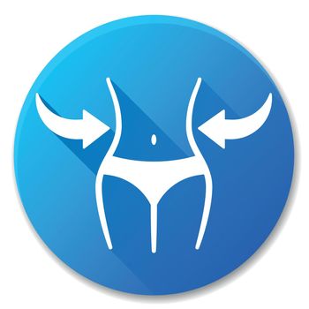 Illustration of weight loss blue circle icon