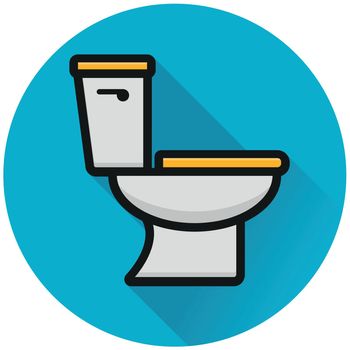 Illustration of toilet circle blue icon concept