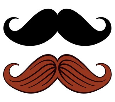 Illustration of mustache design on white background