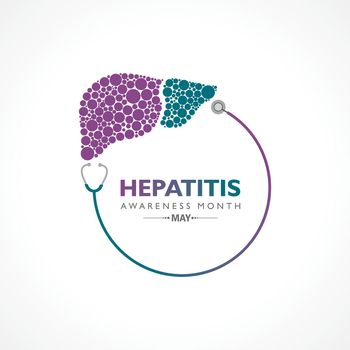 Vector Illustration of Hepatitis Awareness Month observed in May. The liver is a vital organ that processes nutrients, filters the blood, and fights infections.