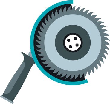 Circular saw icon in flat style isolated on white background. Tool symbol