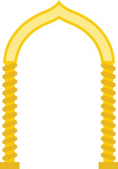 Arch in the oriental style icon in flat style on a white background