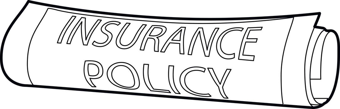 Insurance policy icon in outline style on a white background