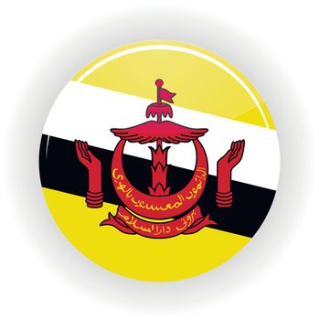 Brunei icon circle isolated on white background. Bandar Seri Bhagavan icon vector illustration