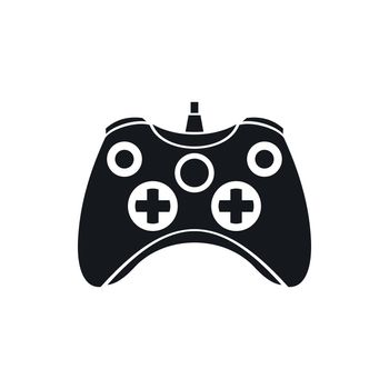 Video game controller icon in simple style on a white background
