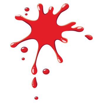 Red drops of blood icon isolated on white background. Liquid symbol