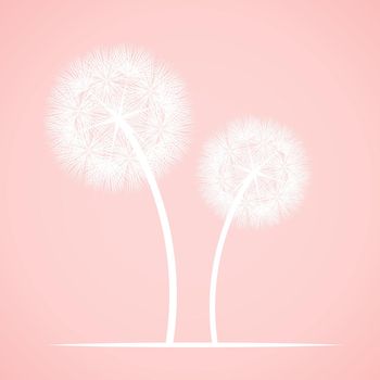The vector dandelion on a wind loses the integrity