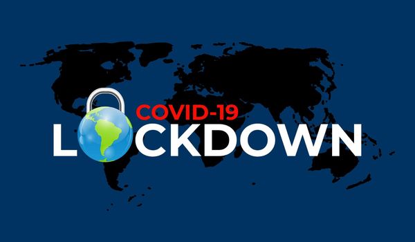 colored COVID-19 World Lockdown Concept. Vector Illustration