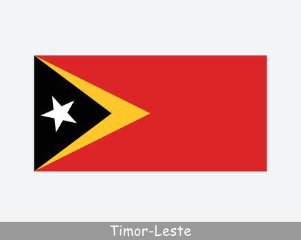 National Flag of East Timor. Timor-Leste Country Flag. Democratic Republic of Timor-Leste Detailed Banner. EPS Vector Illustration Cut File