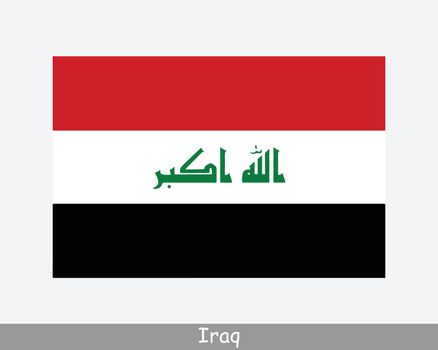 National Flag of Iraq. Iraqi Country Flag. Republic of Iraq Detailed Banner. EPS Vector Illustration Cut File