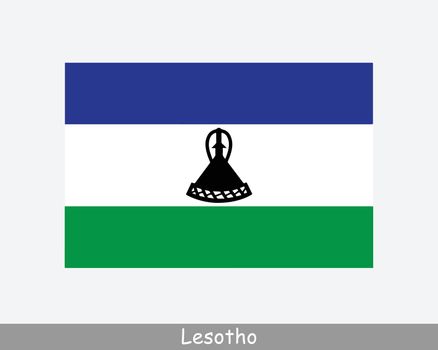 National Flag of Lesotho. Kingdom of Lesotho Country Flag Detailed Banner. EPS Vector Illustration Cut File