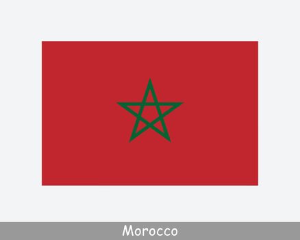 National Flag of Morocco. Moroccan Country Flag. Kingdom of Morocco Detailed Banner. EPS Vector Illustration Cut File
