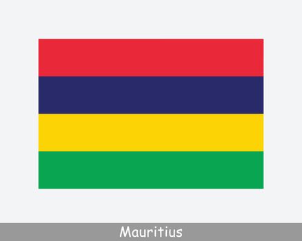 National Flag of Mauritius. Mauritian Country Flag. Republic of Mauritius Detailed Banner. EPS Vector Illustration Cut File