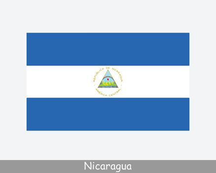 National Flag of Nicaragua. Nicaraguan Country Flag. Republic of Nicaragua Detailed Banner. EPS Vector Illustration File