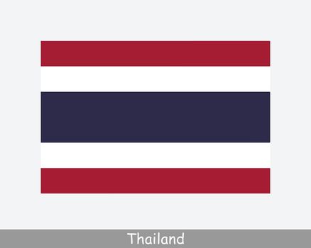 National Flag of Thailand. Thai Country Flag. Kingdom of Thailand Detailed Banner. EPS Vector Illustration Cut File