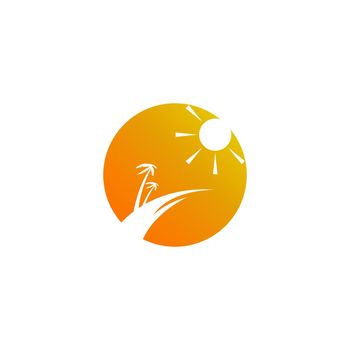 Sun logo icon flat design vector template illustration