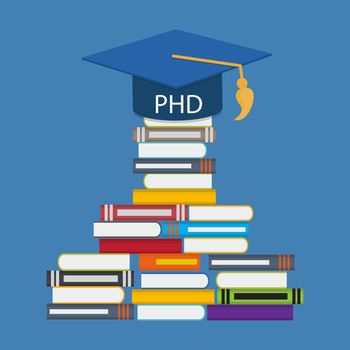 Hard and Long Way to the Doctor of Philosophy Degree PHD Vector Illustration EPS10