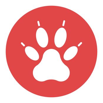 Predatory paw vector white glyph icon. Pet animal sign. Graph symbol for pet and veterinary web site and apps design, logo, app, UI